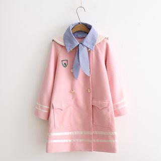 Detachable Sailor Collar Double-breasted Coat