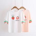 Strawberry Cutout Short-sleeve T-shirt