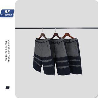 Ripped Paneled Shorts