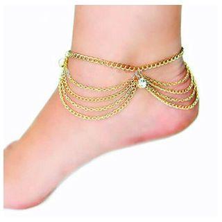 Layered Rhinestone Anklet