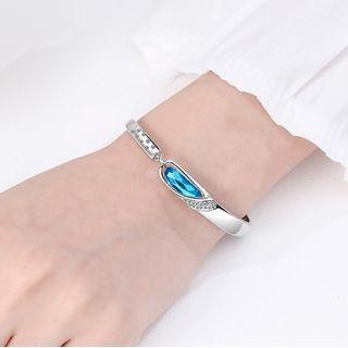 Faux Crystal Bangle Silver - One Size