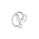 Fashion Simply Geometric Line Adjustable Split Ring Silver - One Size