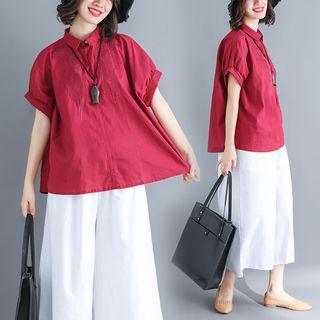 Short-sleeve Embroidered Chinese Style Top