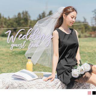 Ruffle Hem Sleeveless Shift Dress