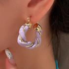 Twisted Faux Leather Hoop Earring