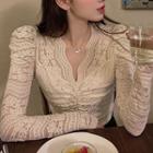 Lace Shirred Blouse