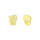 Sterling Silver Plated Gold Simple Creative Geometric Stud Earrings Golden - One Size