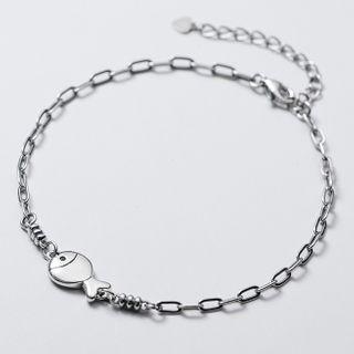 925 Sterling Silver Fish Anklet S925 Silver - As Shown In Figure - One Size