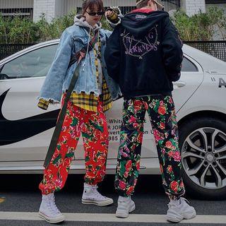 Couple Matching Floral Print Harem Pants