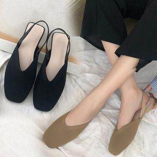 Knit Flat Slingback Mules