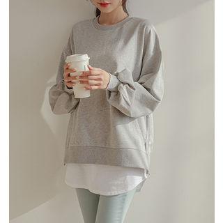 Set: Loose-fit Cotton Sweatshirt + Tank Top