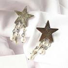 Star & Faux Pearl Dangle Earring