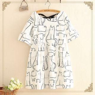 Cat Printed Dress