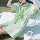 Plain Mock Two Piece A-line Mini Dress