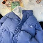 Stand-collar Fleece-lined Padded Jacket