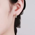 Rose Hoop Earring 1 Pair - Silver & Gold - One Size