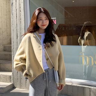 Collared Buttoned Woolen Jacket