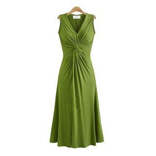 Knot Front Sleeveless Dress