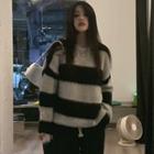 Striped Loose-fit Sweater Stripe - One Size