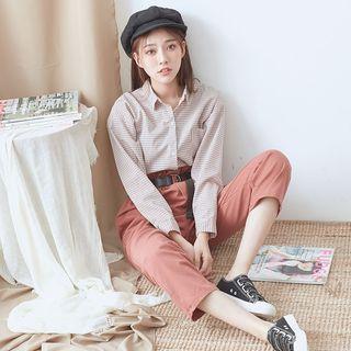 Paperbag Waist Cropped Straight-fit Pants