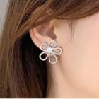 Flower Ear Stud 1 Pair - 925 Silver Pin - Flower Ear Stud - One Size