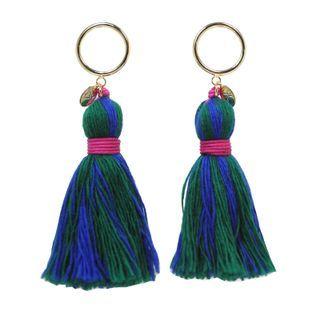 Tassel Drop Earrings (blue) One Size