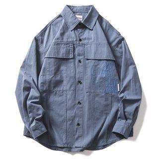 Long-sleeve Print Cargo Shirt