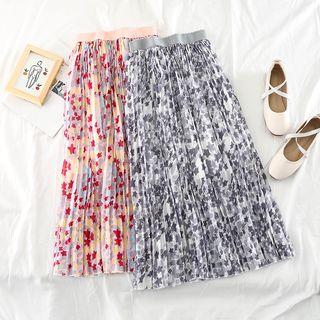 Star Pattern High Waist Pleated Skirt