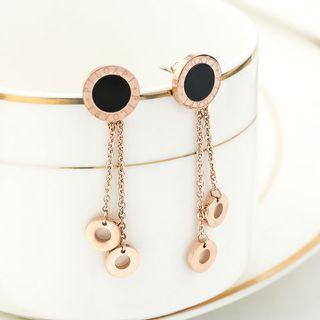 Hoop Ear Stud 1 Pair - Rose Gold - One Size