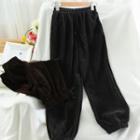 High-waist Corduroy Cropped Harem Pants
