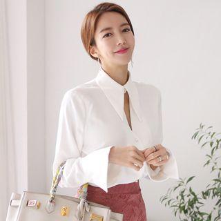Cut-out Flared-sleeve Blouse