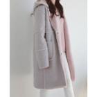 Hooded Faux-fur Lined Knit Coat