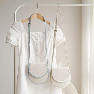 Contrast Trim Flap Saddle Crossbody Bag