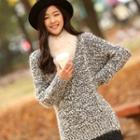 V-neck Slit-side Knit Top