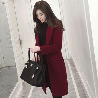 Lapel Collar Single-button Woolen Coat