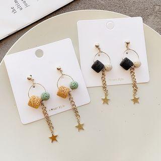 Volcanic Rock Alloy Star Dangle Earring
