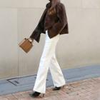 Snap-button Faux-fur Trucker Jacket
