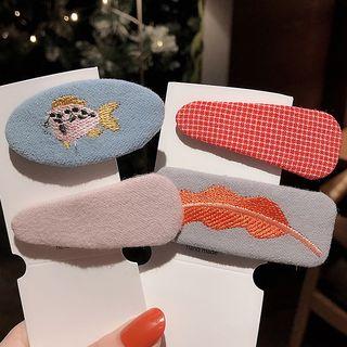 Set Of 2: Embroidered Hair Clip