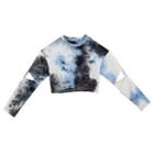 Long-sleeve Tie-dyed Cropped T-shirt