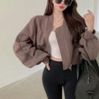 Bubble-sleeve Loose Bomber Jacket