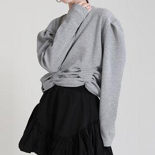 Ruched Cropped Sweatshirt