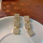 Square Faux Pearl Alloy Dangle Earring