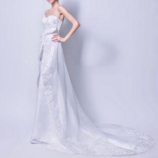 Strapless Sequined Wedding Dress