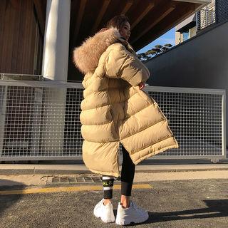 Slit-side Hooded Padded Jacket