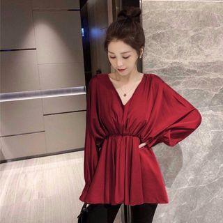 Batwing-sleeve Ruffle Shirt