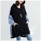 Striped Panel Oversized Hoodie