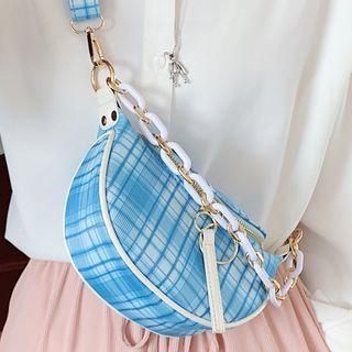 Plaid Chain Belt Bag