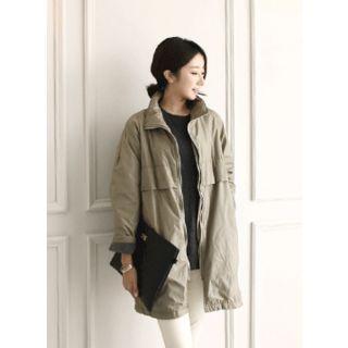 Contrast-trim Zip-up Safari Jacket