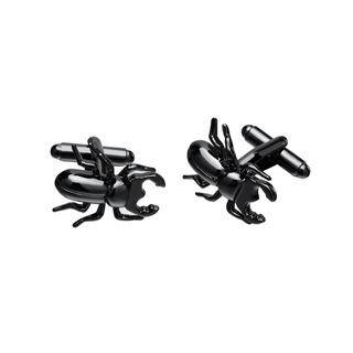Fashion Personality Black Beetle Cufflinks Black - One Size