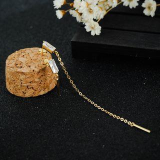 Rhinestone Asymmetric Drop Earring